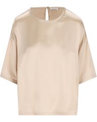 Brunello Cucinelli - Keyhole Crewneck Top - Lyst
