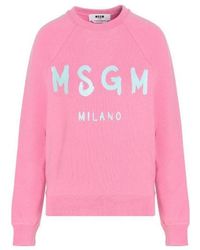 MSGM - Logo-Print Sweatshirt - Lyst