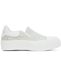 McQueen - Glitter Slip-On Sneakers - Lyst