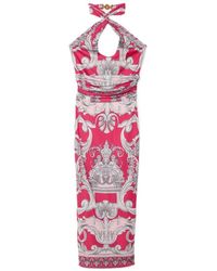 Versace - Baroque Pattern Cut-Out Sleeveless Dress - Lyst