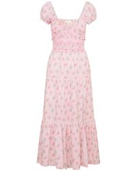 LoveShackFancy - Amandla Floral Cotton Dress - Lyst