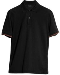 Gucci - Silk Jersey Polo Shirt With Web - Lyst