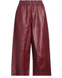Marni - Solid-Color Leather Wide-Leg Pants - Lyst
