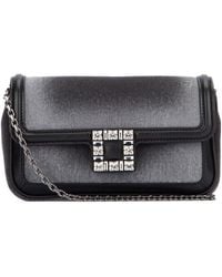 Roger Vivier - Embellished Foldover Top Denim Shoulder Bag - Lyst