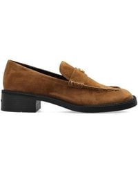 COACH - Block-Heel Suede Loafers - Lyst