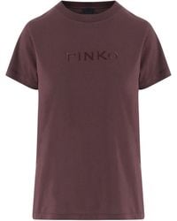 Pinko - Embroidered Logo Crew-Neck T-Shirt - Lyst