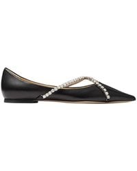 Jimmy Choo - Flat Shoes With Diamond-Embellished Strap - Lyst
