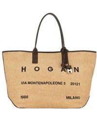 Hogan - Logo Detail Top Handle Bag - Lyst