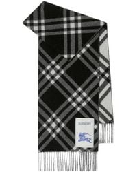 Burberry - Checked Fringed-Edge Scarf - Lyst