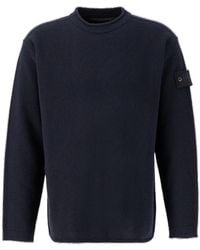 Stone Island - Compass-Motif Virgin-Wool Jumper - Lyst