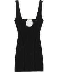 Jacquemus - Logo Plaque Sleeveless Knitted Mini Dress - Lyst