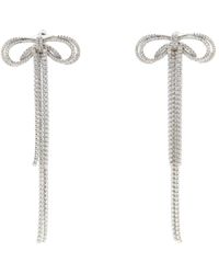 Self-Portrait - Double Crystal Bow Earrings - Lyst