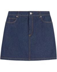 Maison Kitsuné - Maison Kitsuné A-Line Denim Skirt - Lyst