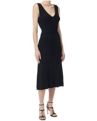 Elisabetta Franchi - Embellished Openwork Knitted Dress - Lyst