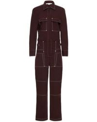 Stella McCartney - Jumpsuit With Collar And Contrast Details - Lyst