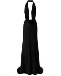 Alex Perry - Halterneck Open-Back Satin Crêpe Gown - Lyst