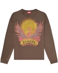 DIESEL - T-Box Long Sleeve Graphic T-Shirt - Lyst