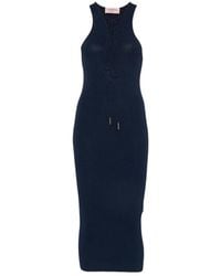 Iceberg - Lace-Up Ribbed-Knit Midi Dress - Lyst