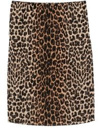 Saint Laurent - Animla Printed Midi Skirt - Lyst