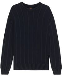 BOSS - Ribbed Crew-Neck Sweater - Lyst