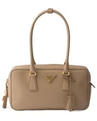 Prada - Small Saffiano Leather Top-Handle Bag - Lyst