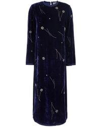 forte_forte - Embroidered Velvet Long Dress - Lyst