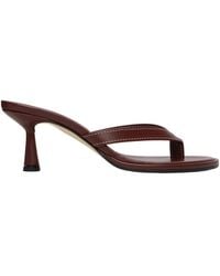 Aeyde - Daphne Leather Pointed-Toe High-Heeled Sandals - Lyst