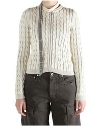 DIESEL - Cable-Knit Zip Cardigan - Lyst