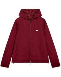 Emporio Armani - Hooded Blouson Jacket With A Zip And An All-Over Print - Lyst