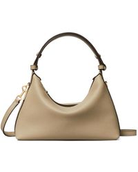 Tory Burch - Small Mellow Logo-Plaque Pebbled Shoulder Bag - Lyst