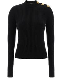 Balmain - Button Embellished Knitted Pullover - Lyst