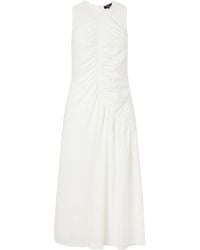 Theory - Cotton-Blend Sateen Midi Dress - Lyst