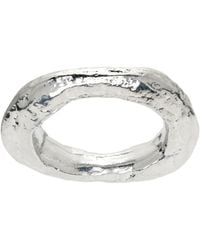 Homme Plissé Issey Miyake - Cavern Hammered Detail Ring - Lyst