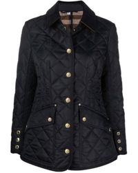 Burberry - Diamond-Quilted Buttoned Jacket - Lyst