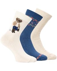 Polo Ralph Lauren - Three-Pack Mid-Calf Socks - Lyst