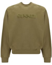 Sunnei - Logo Embroidered Long-Sleeved Sweatshirt - Lyst