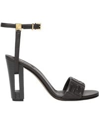Fendi - Dolphin Logo Embossed Ankle Strap Sandals - Lyst