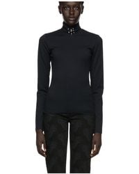 we11done - High-Neck Studded Long Sleeve Top - Lyst