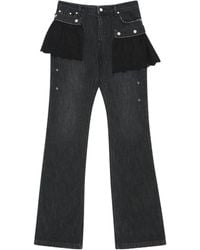 ANDERSSON BELL - Flower Lace Attached Bootcut Jeans - Lyst