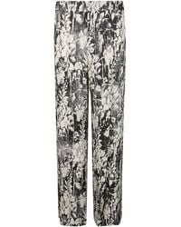 Pt Pantaloni - Floral-Print Wide-Leg Trousers - Lyst