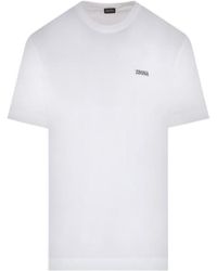 ZEGNA - Logo-Print Cotton T-Shirt - Lyst