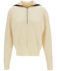Barena - Half Zip Rib Knit Sweater - Lyst