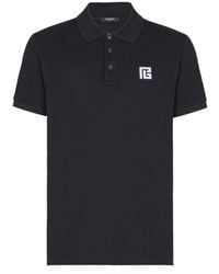 Balmain - Embroidered Cotton Polo - Lyst