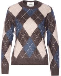 Lisa Yang - Margy Argyle-Pattern Crewneck Sweater - Lyst
