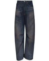 MM6 by Maison Margiela - High-Waist Wide-Leg Jeans - Lyst