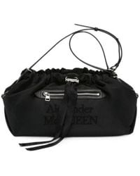McQueen - Large Logo-Embroidered Shoulder Bag - Lyst