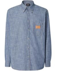 Fendi - Logo Patch Long Sleeved Shirt - Lyst