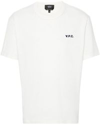 A.P.C. - Flocked Logo Crewneck T-Shirt - Lyst