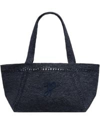 Patou - Logo Patch Woven Shoulder Bag - Lyst
