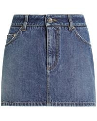 Dolce & Gabbana - Vintage Effect Denim Skirt - Lyst